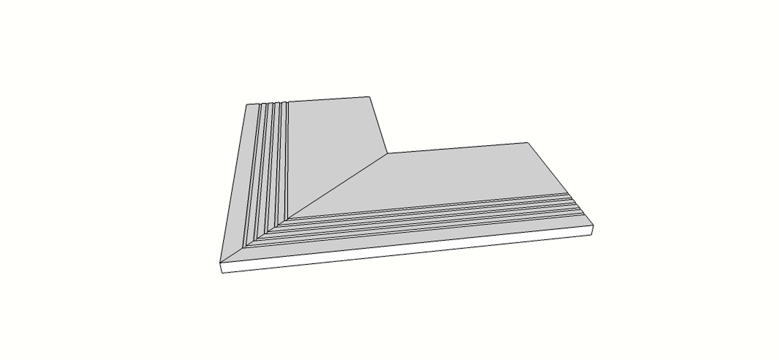 Anti-slip straight edge full external angle (2 pcs) <span style="white-space:nowrap;">12"x24"</span> &nbsp; <span style="white-space:nowrap;">thk. 20mm</span>
