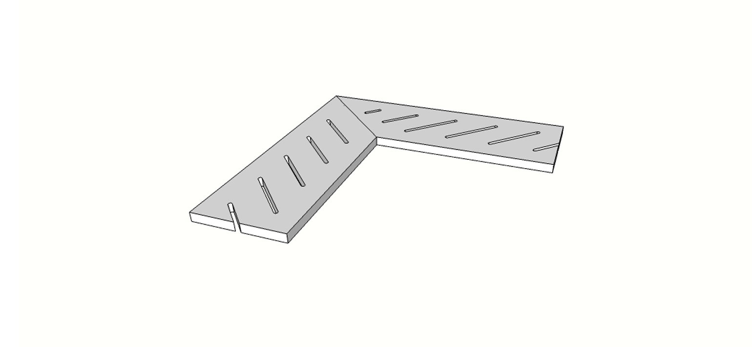Bullnose surface flared edge full external angle (2 pcs) <span style="white-space:nowrap;">12"x24"</span> &nbsp; <span style="white-space:nowrap;">thk. 20mm</span>