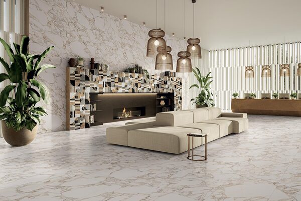 Marble effect tiles