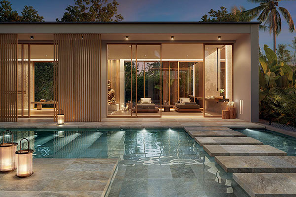 Bali stone pool tiles