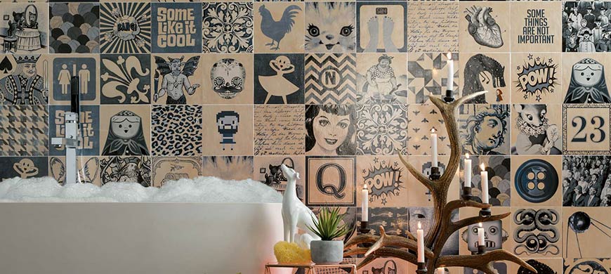 Bathroom tiles in ceramic