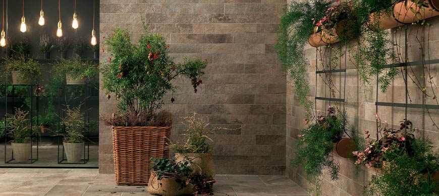 Large tiles for terrace