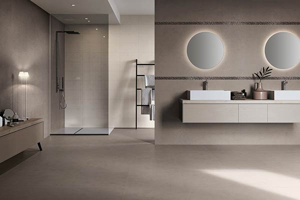 Ceramic resin tiles bathroom