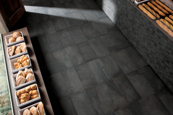 Small tiles imitation concrete