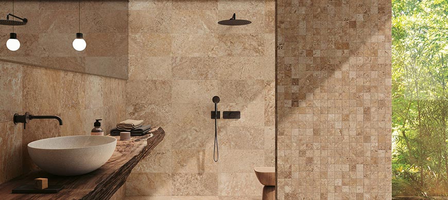 Stone effect tiles