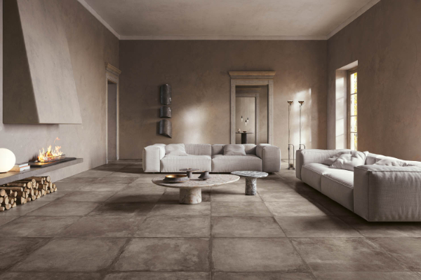 Living room tiles stone imitation