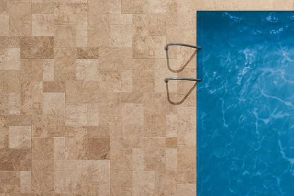 Stone tiles swimming pool