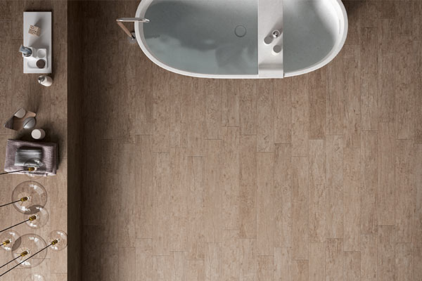 wood look tiles bathroom